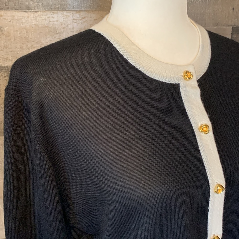 Hasting & Smith Petites black cardigan with white trim - Picture 5 of 16